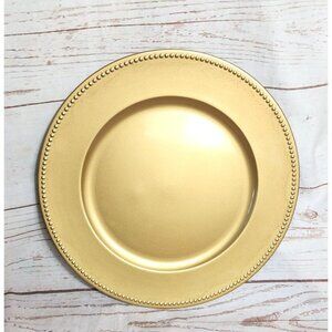 Elegant Gold Colored Rigid Design Decorative Charger Plate Set of 4